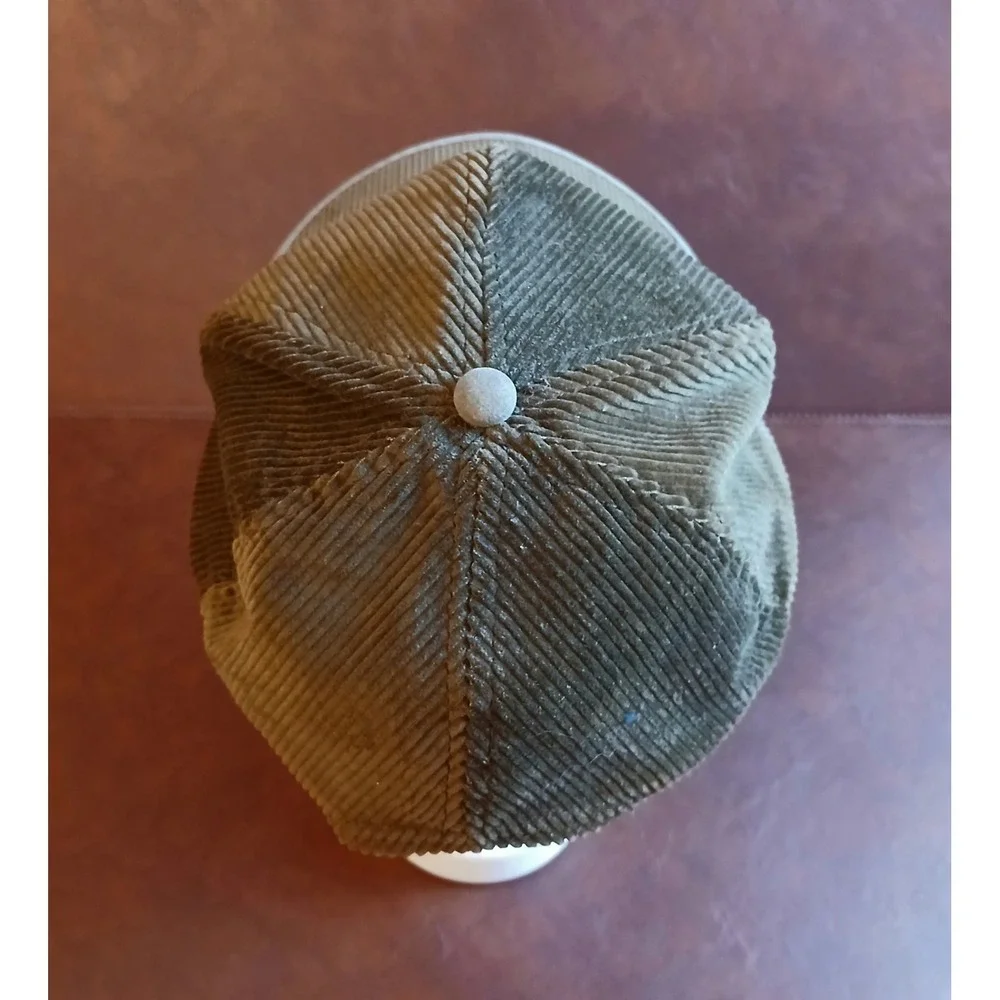 VTG Rare Wrangler Corduroy  5-Panel Adjustable Baseball Cap brown Sz 7 3/8 #1591